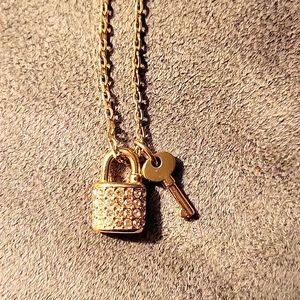 COACH gold lock and key necklace